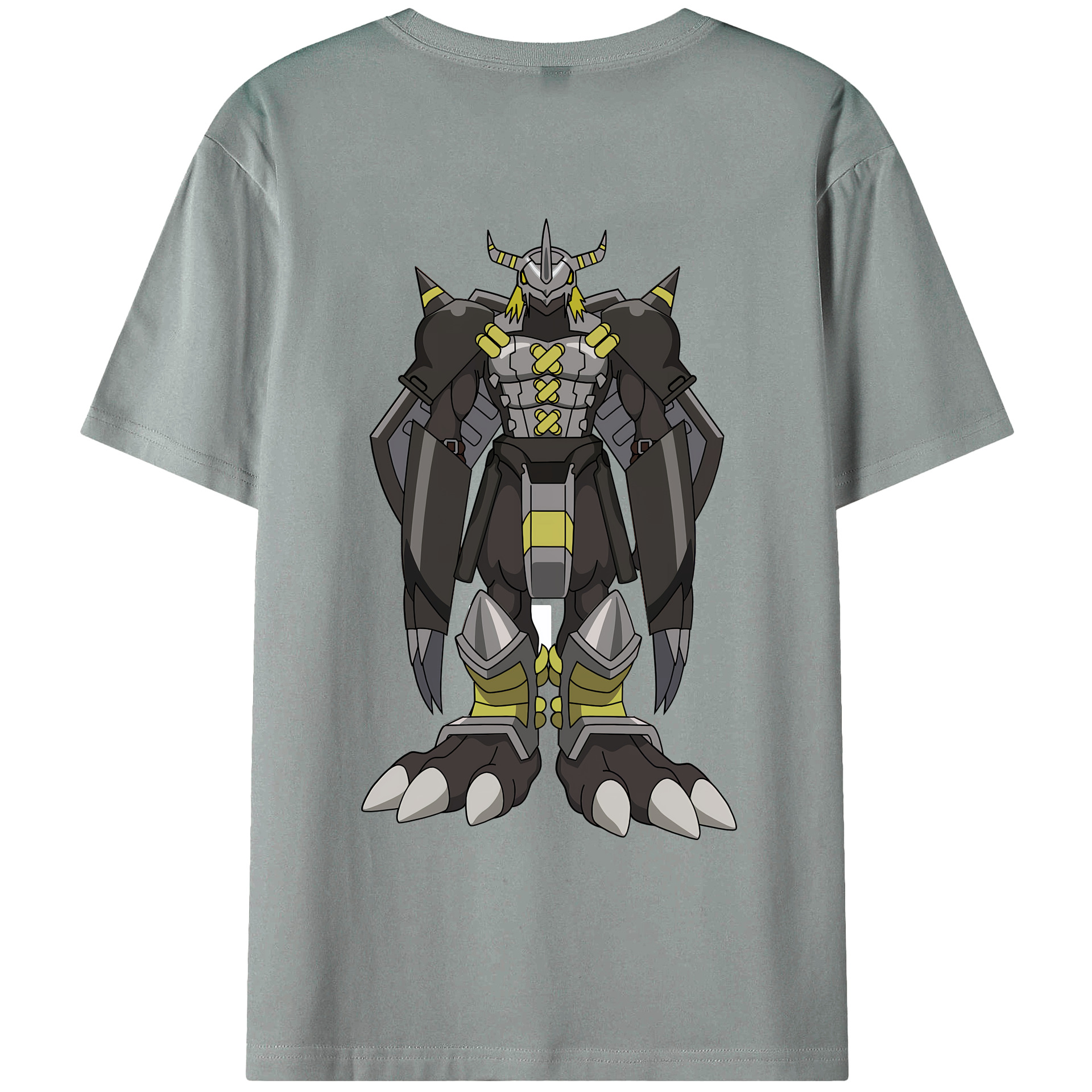 （画像用） Digimon デジタルモンスター/デジモン 綿100％ メンズ半袖Tシャツ（バックプリント） 通気性